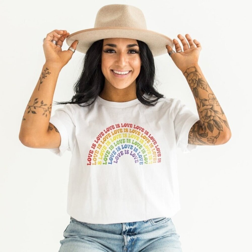 Pride Rainbow Tshirt Retro Pride Shirt Love Is Love Tshirt Gay Pride Shirt